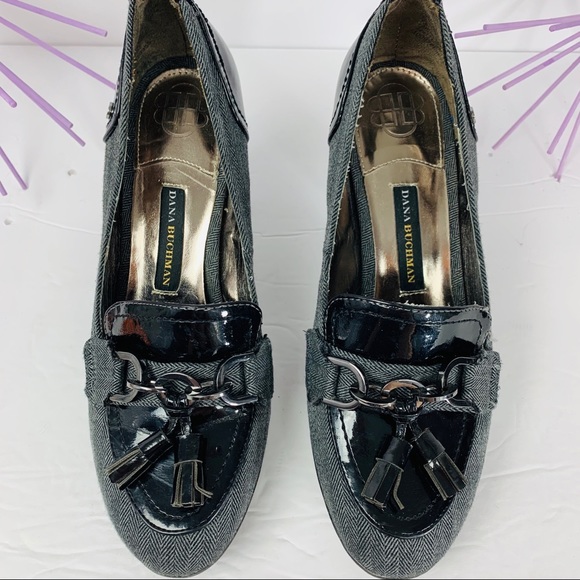 Dana Buchman / Black Gray Chunky  Heel - Picture 3 of 8